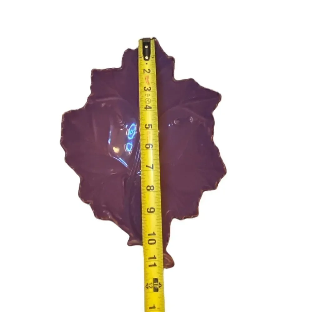 VIETRI Beautiful Ceramic Purple Leaf Plate Platter